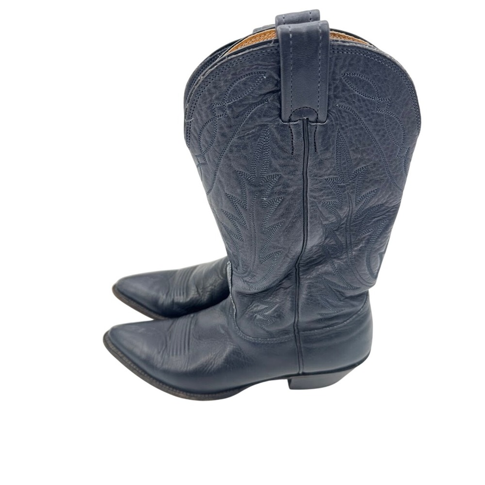 Nocona Boots Womens Navy Blue Leather Western Cowboy Boots Made in USA Size 9 B - Picture 3 of 7